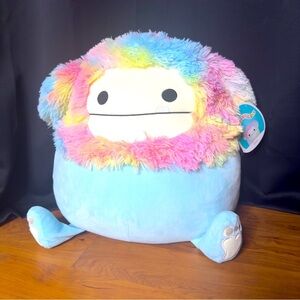 Squishmallows Original 16" Large Rainbow Plush Toy Zozo Bigfoot 2021 Blue New